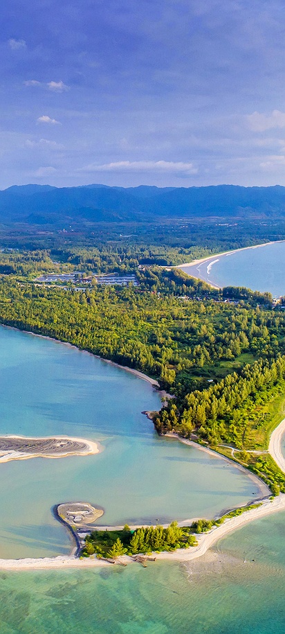 aerial view of Pak Weep Beach and Coconut Beach in Khao Lak