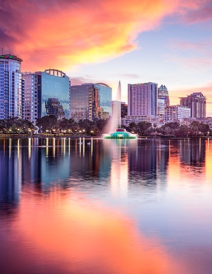 Lake Eola park view, Florida