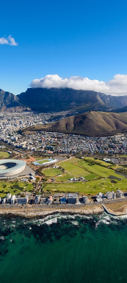 Aerial view of Cape town