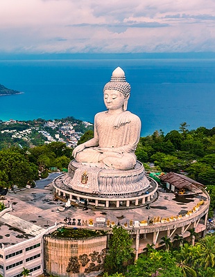view of Promthep Cape and Nai Harn Beach in Phuket, Thailand