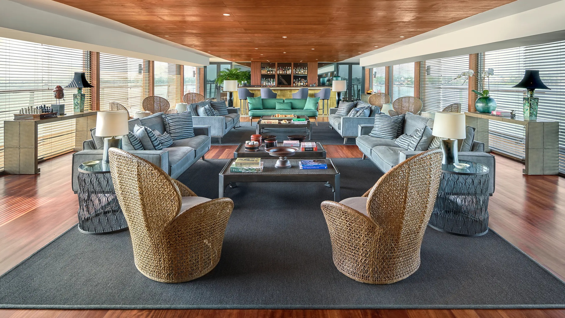 lounge area of the Aqua Mekong