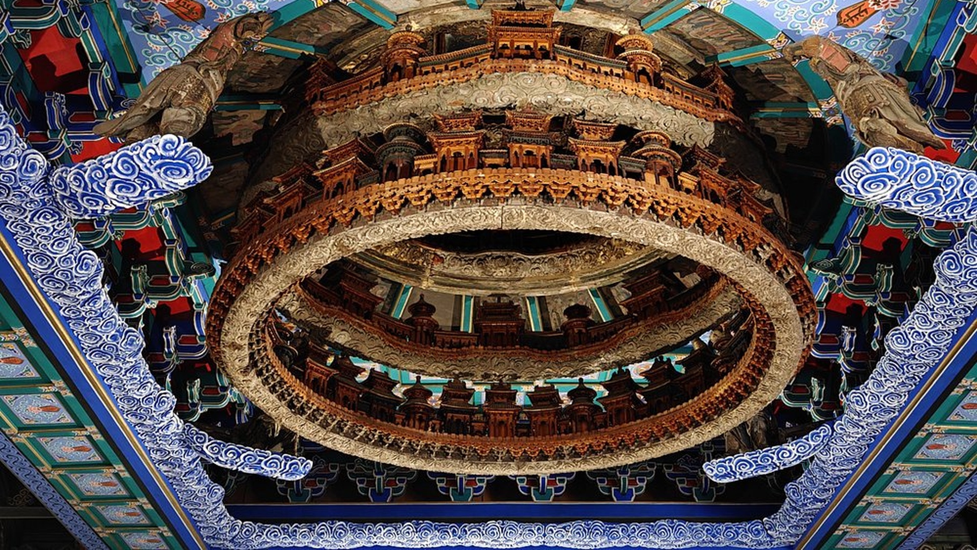 the Longfu Temple Caisson, a spectacular decorative ceiling from the Ming Dynasty