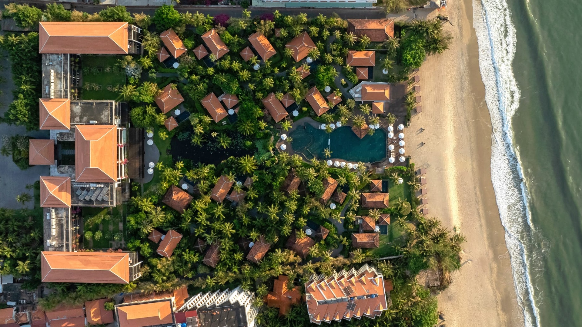 aerial view of the Anantara Mui Ne Resort in Vietnam