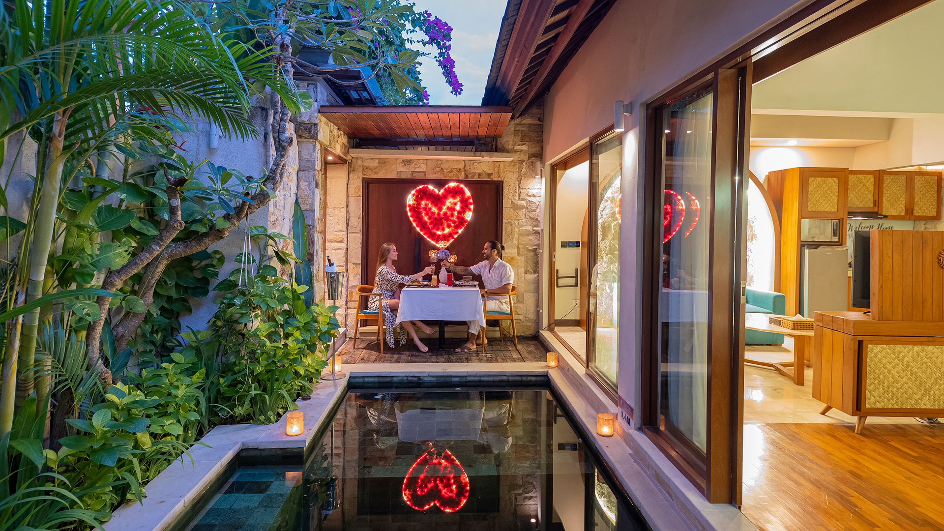 Private dining at Aksari Villa Seminyak in Bali