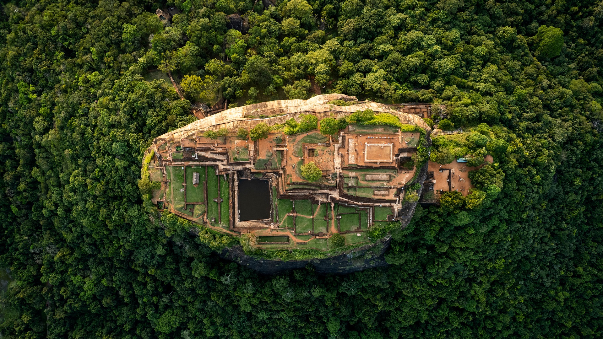 Aerial view Sigiriya in Sri Lanka