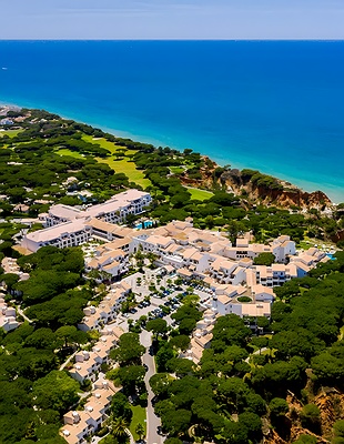 aerial view of the Pine Cliffs Resort in Portugal