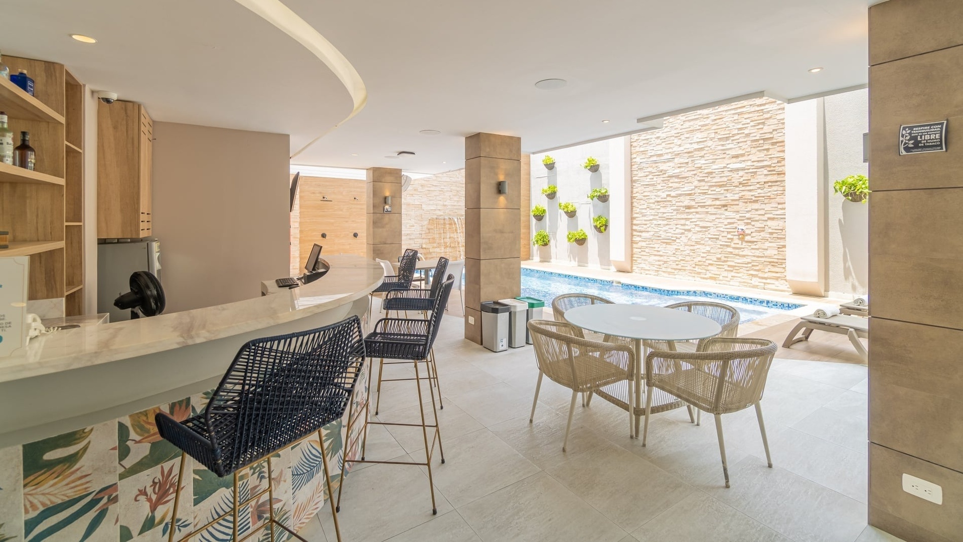 a swimming pool within the Hotel Barlovento in Cartagena, Colombia
