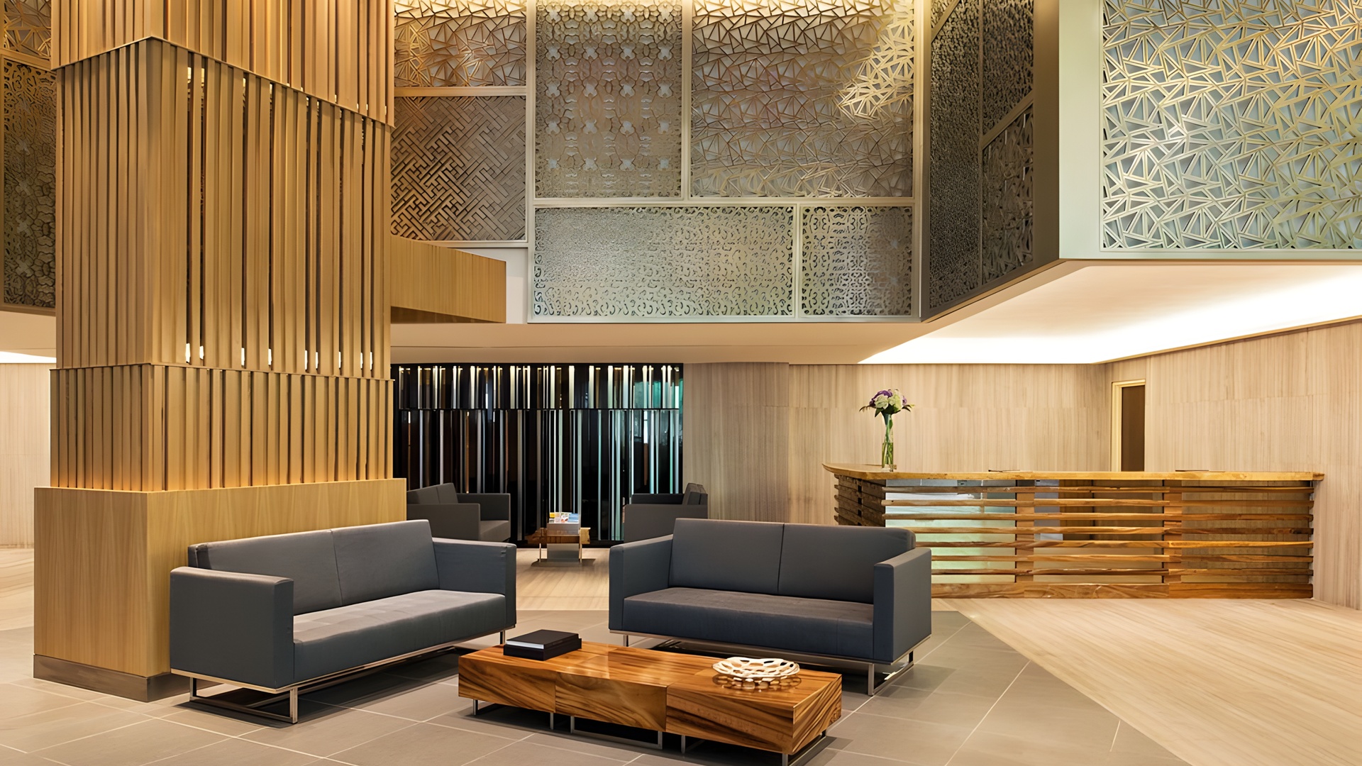 the lobby of the Oasia Suites Kuala Lumpur