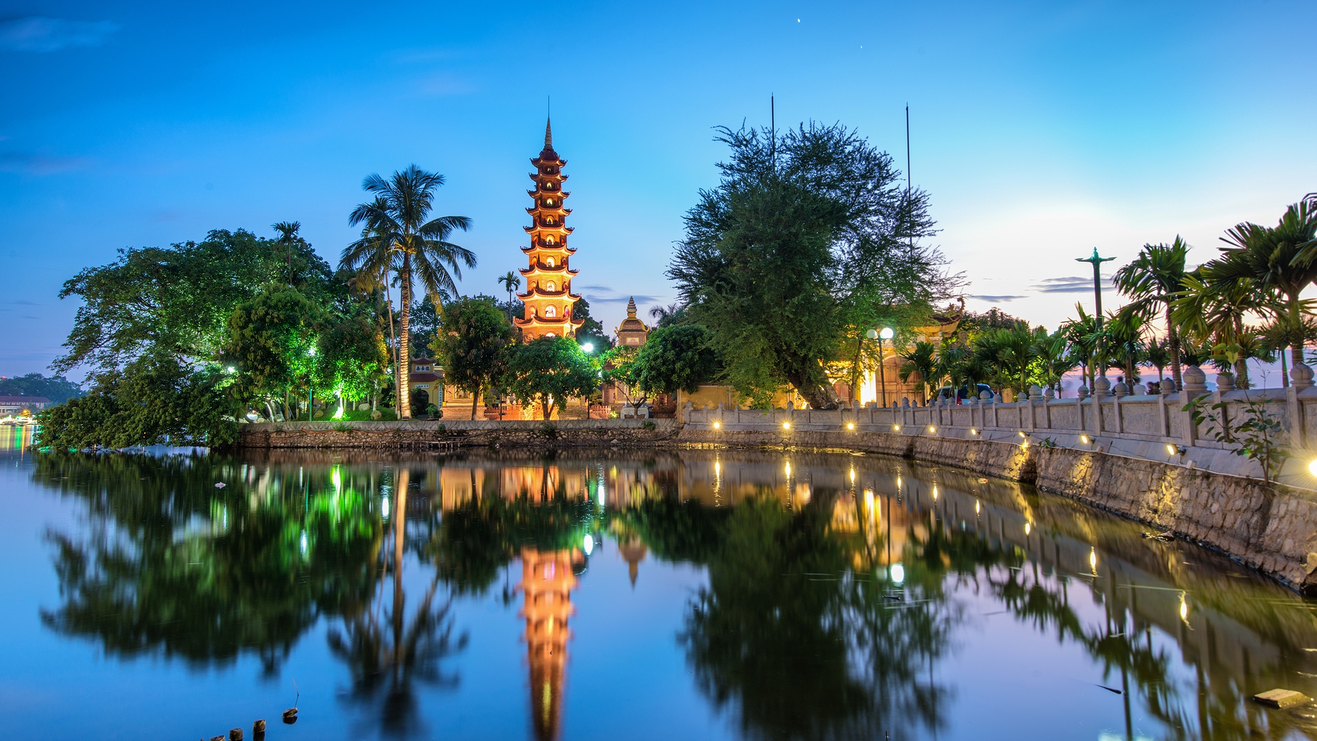 Trấn Quốc Pagoda, the Buddhist temple in Hanoi, Vietnam