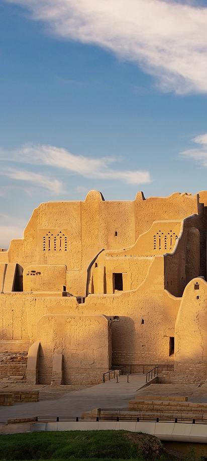 the traditional mud-brick architecture of Diriyah in Riyadh, Saudi Arabia