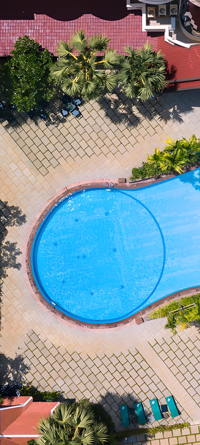 Borei Angkor Resort & Spa in Siem Reap pool aerial view