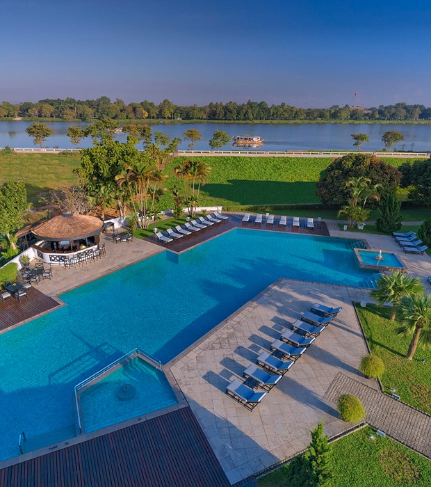 azerai la residence hue pool drone shot