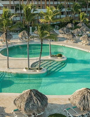 an aerial view of the Iberostar Waves Punta Cana and Iberostar Waves Dominicana all-inclusive resort complex in the Dominican Republic