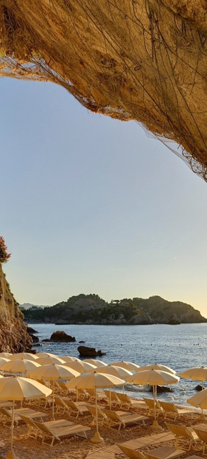 private beach cave at the UNAHOTELS Capotaormina