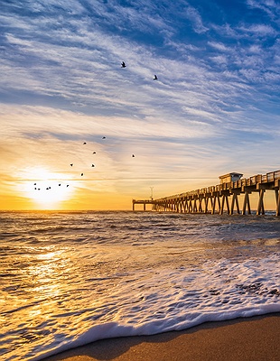Beach sunset view in Florida