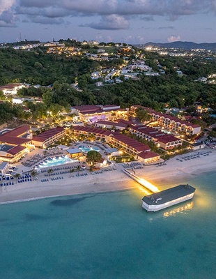 aerial view of Galleon Beach in Freeman's Bay, Antigua