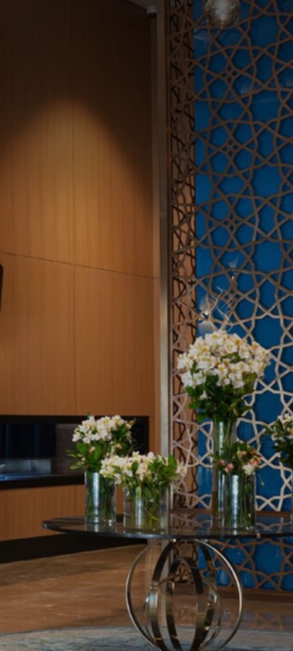 the lobby of the KARAVANSARAY Turkistan Harbour Hotel