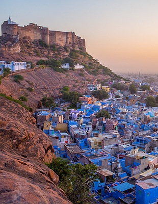 Panoramic view of Jodhpur’s blue city