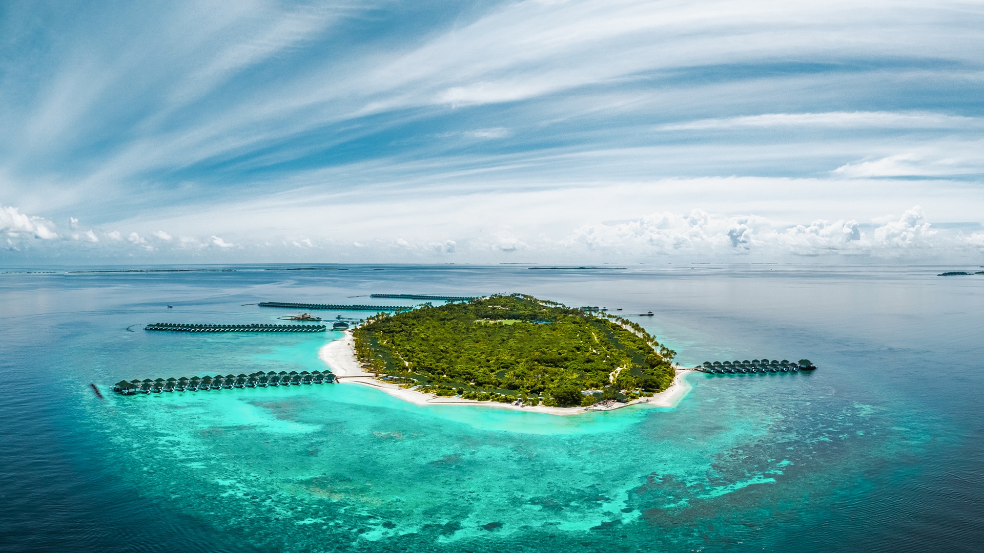 aerial view of Siyam World Maldives resort