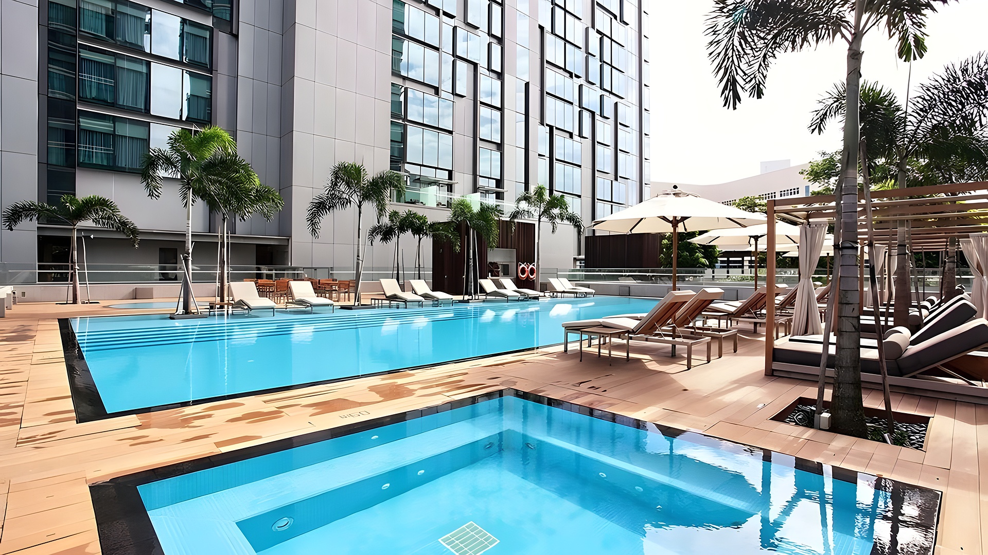 swimming pool at the Oasia Hotel Novena, Singapore