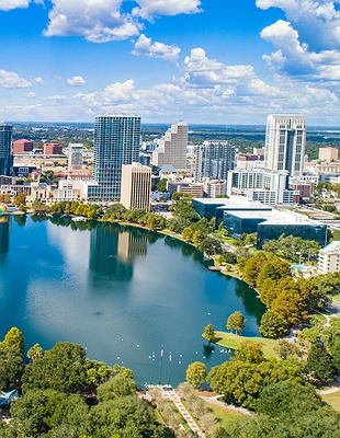 Aerial view of downtown Orlando, Florida