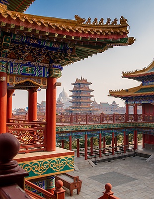 the Sanxian Mountain Scenic Area in Penglai, Yantai, Shandong, China