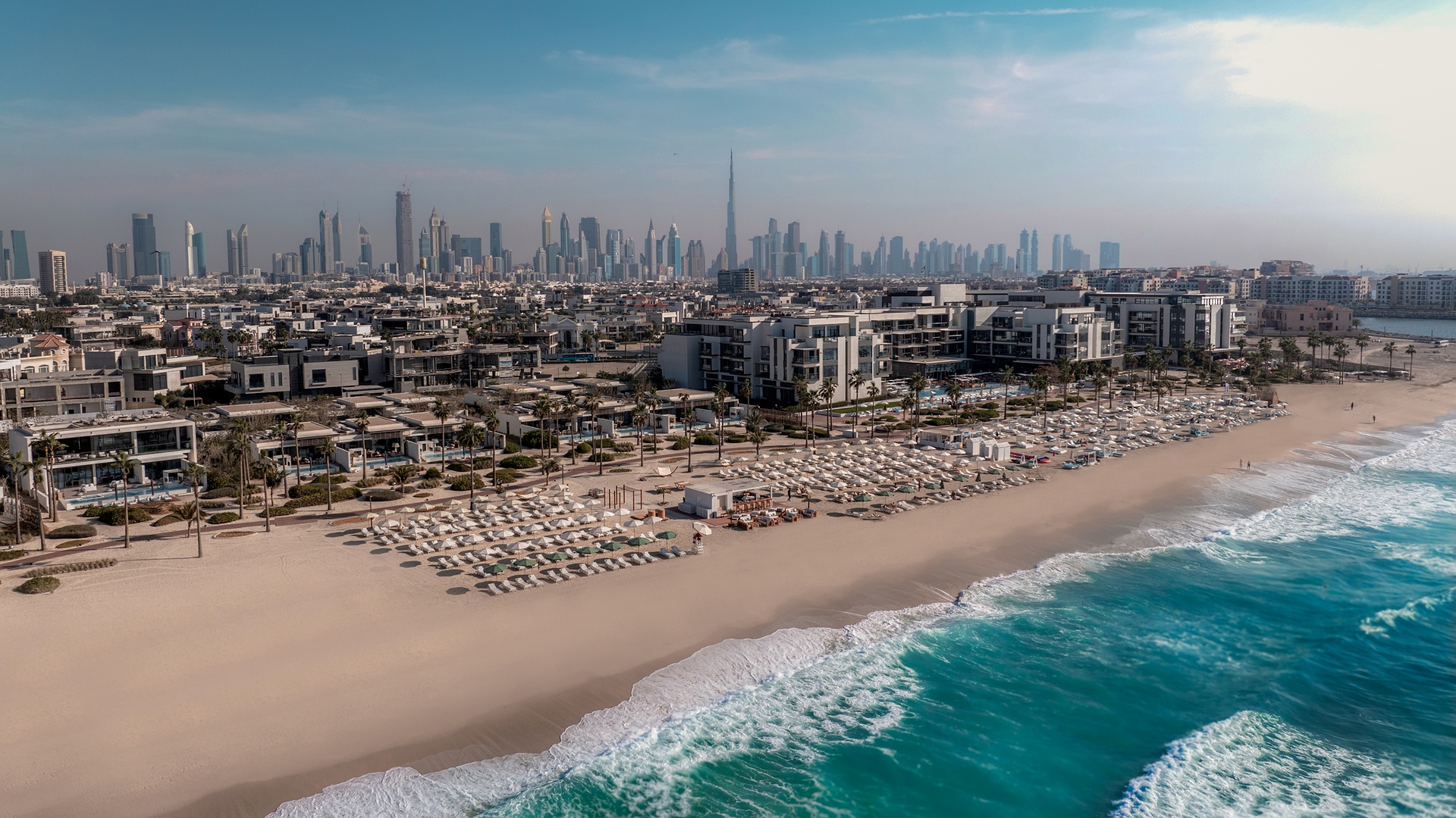 Nikki beach resort and spa Dubai aerial view