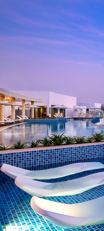 NH Collection Dubai The Palm hotel night view
