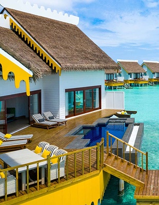 Aerial view of SAii Lagoon Maldives