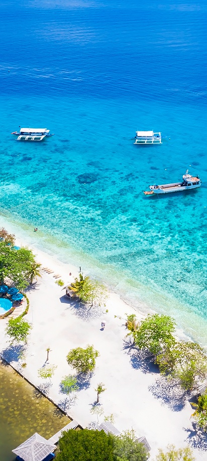 an aerial view of Sumilon Island in Cebu, Philippines