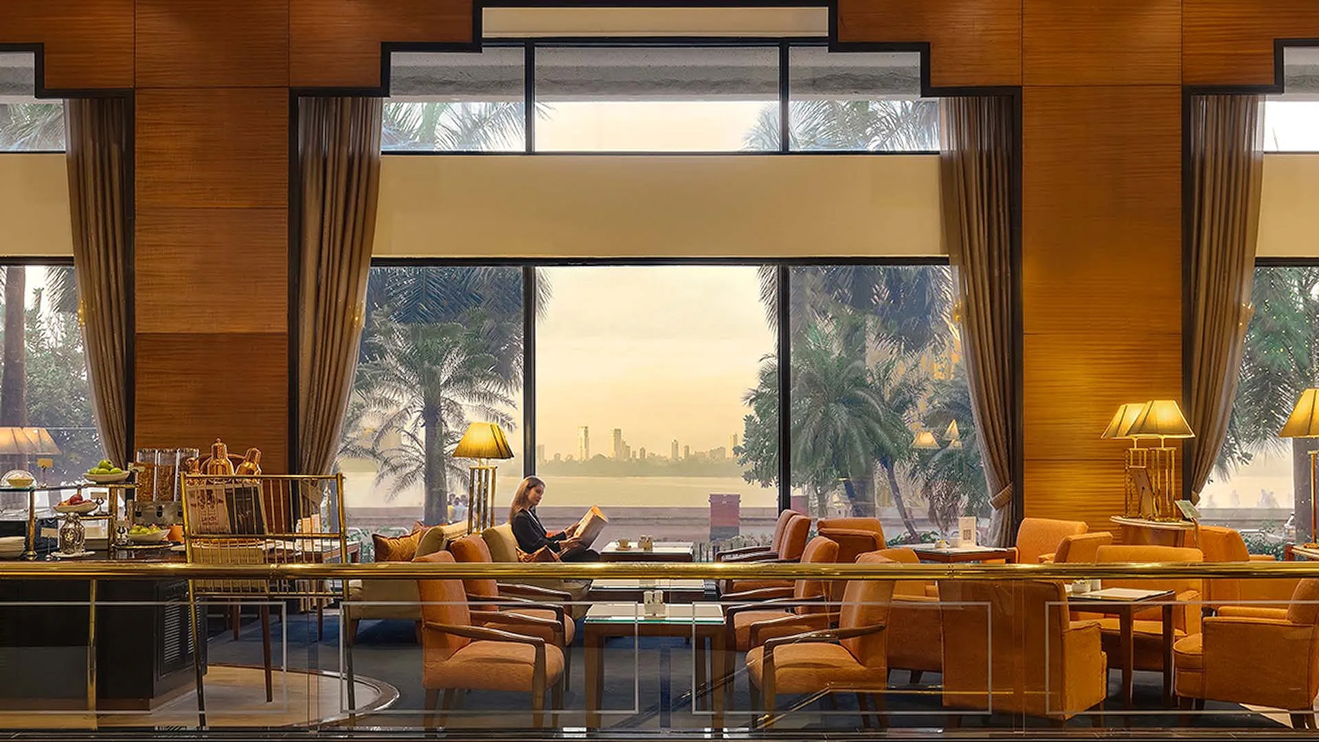 lobby area of the Trident Nariman Point hotel in Mumbai, India