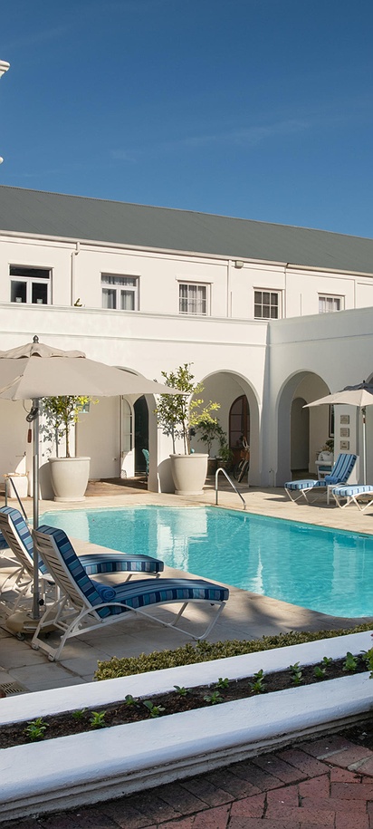 outdoor pool area of The Marine Hermanus hotel