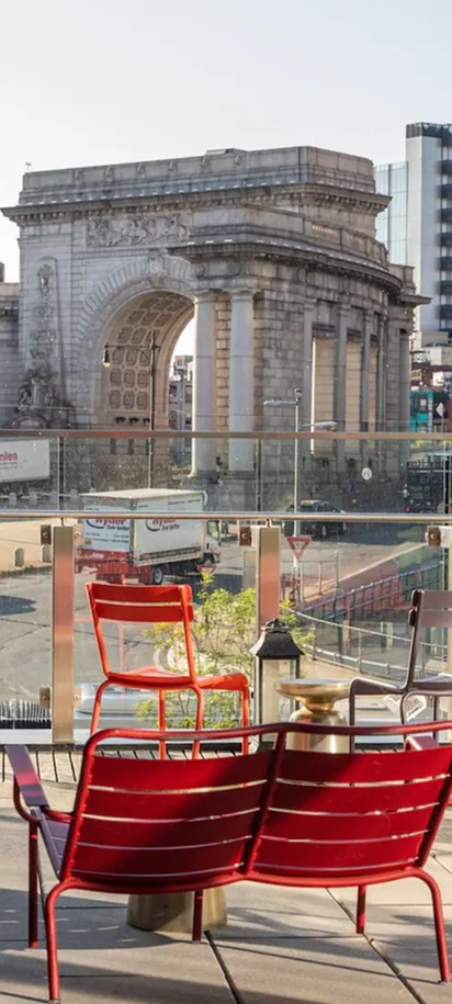 outdoor terrace of Hotel 50 Bowery