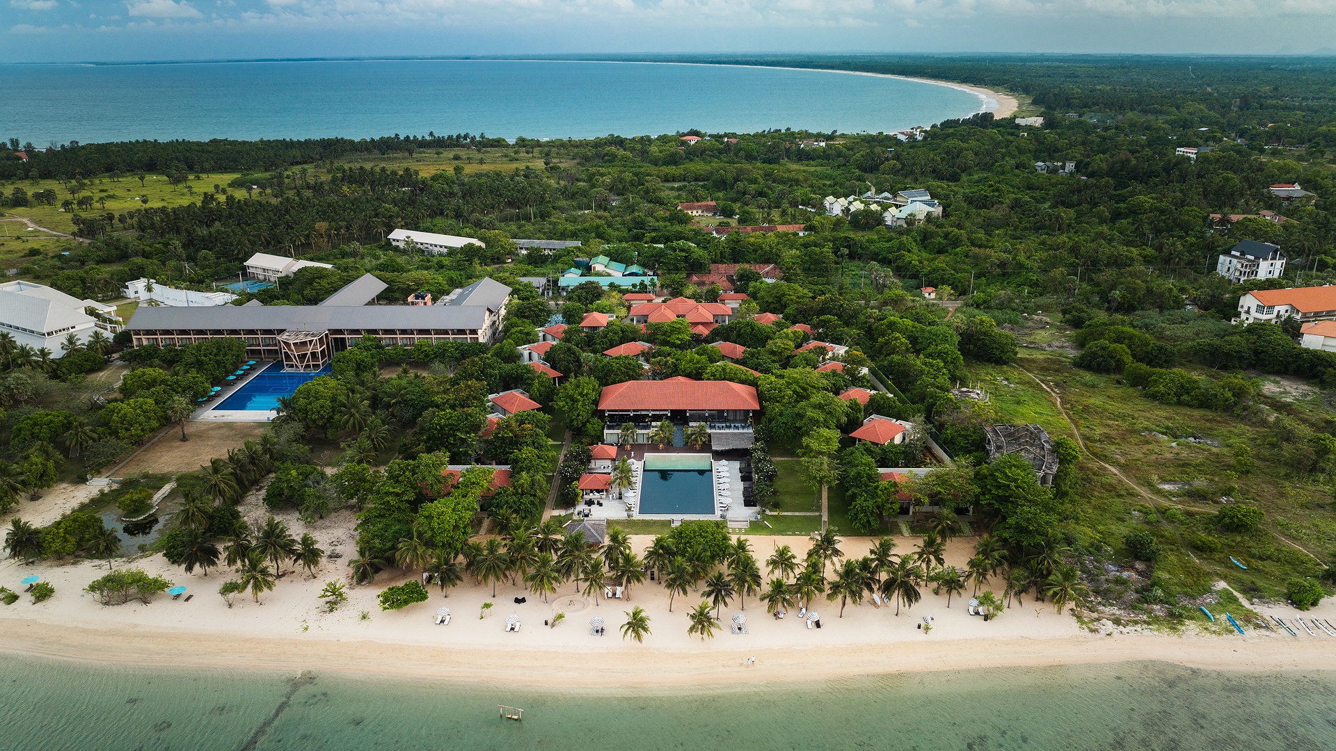 an aerial view of the Sun Siyam Pasikudah resort located in Pasikuda, Sri Lanka