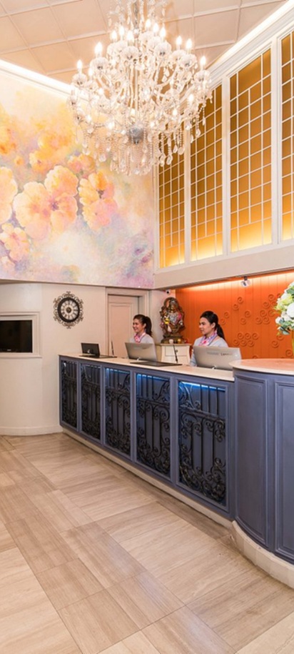 lobby and reception area of the La Petite Salil Sukhumvit 11 hotel in Bangkok