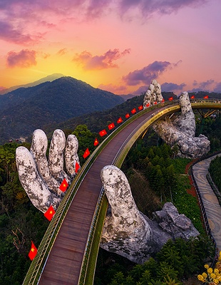 Golden Bridge (Cau Vang) in Da Nang, Vietnam