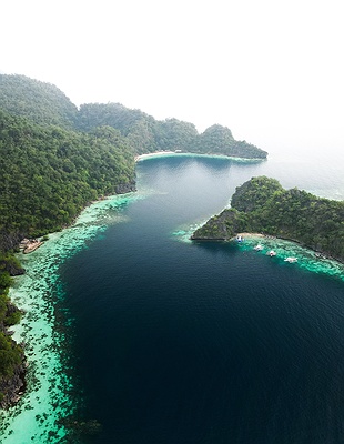 Coron island in Philippines aerial view
