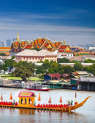 view of the Grand Palace complex in Bangkok, Thailand