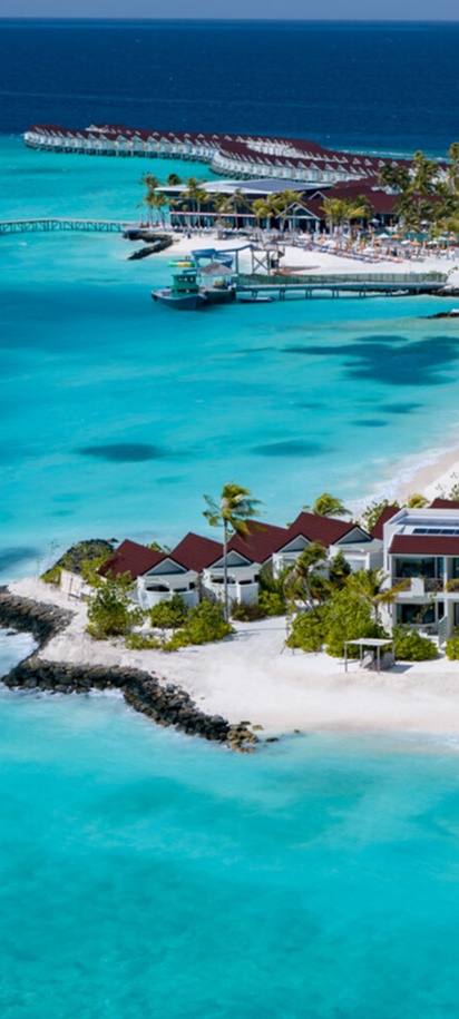 OBLU XPERIENCE Ailafushi Maldives aerial view