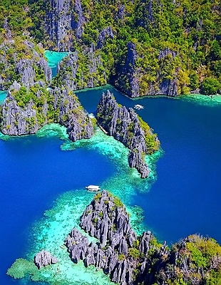Coron island in Philippines aerial view