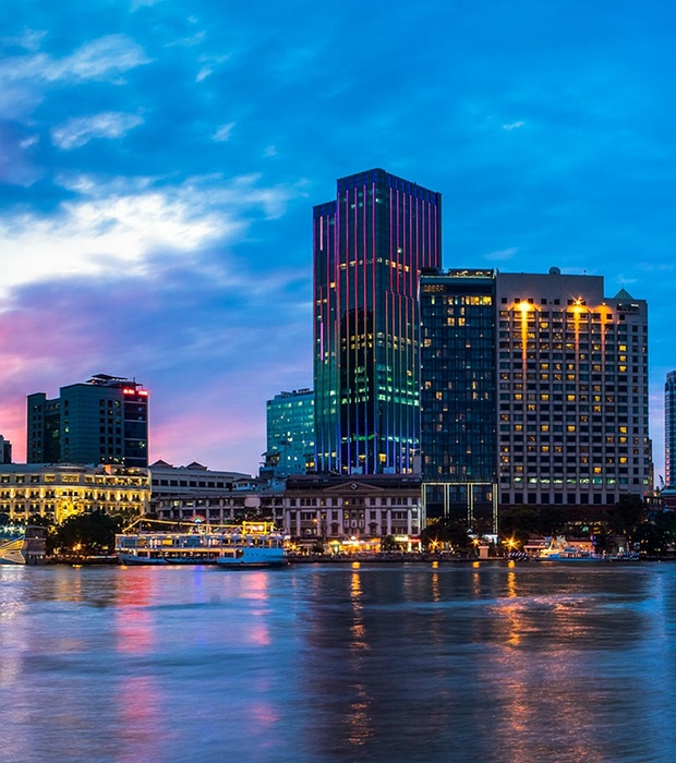 night view of Reverie Saigon Hotel Hochiminh