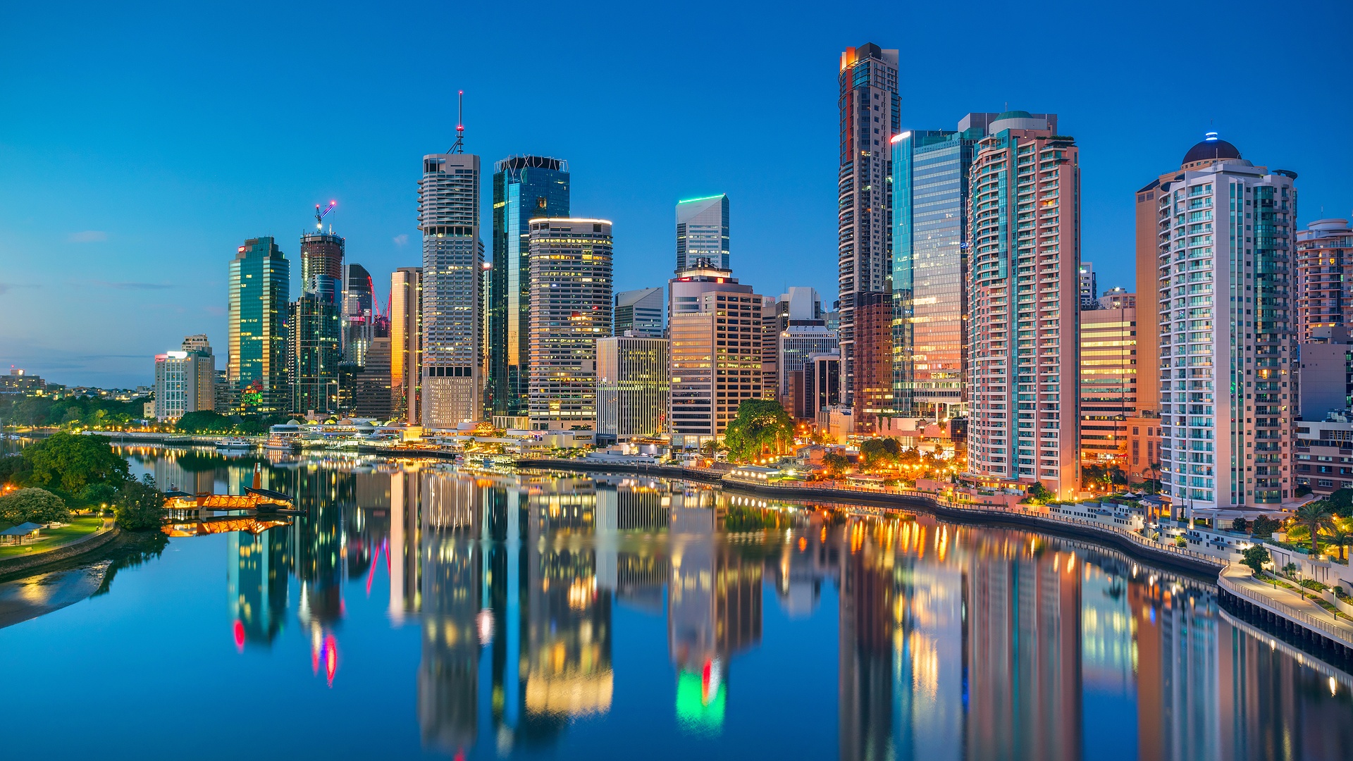 Brisbane skyline at night, Australia
