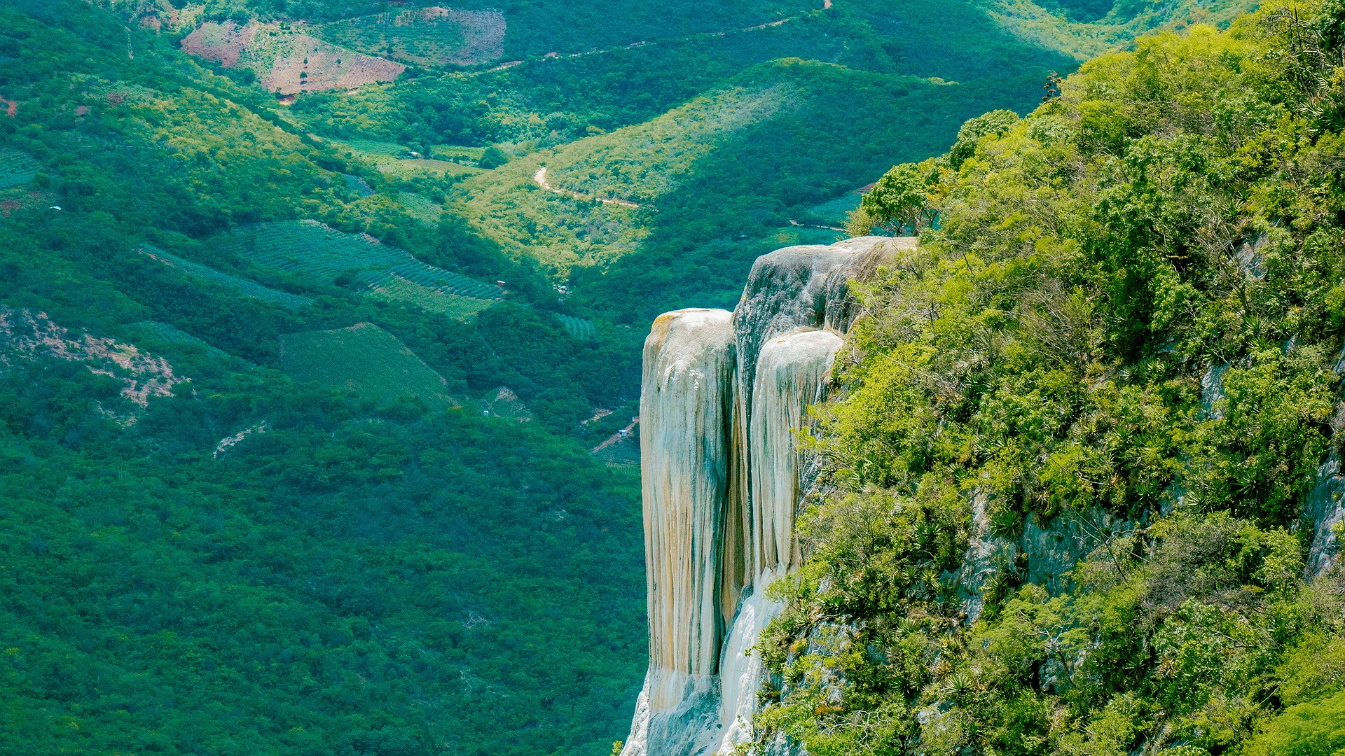 Hierve el Agua, a set of natural rock formations in Oaxaca, Mexico