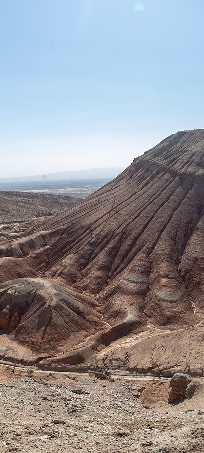 the Aktau Mountains located within the Altyn-Emel National Park in Kazakhstan