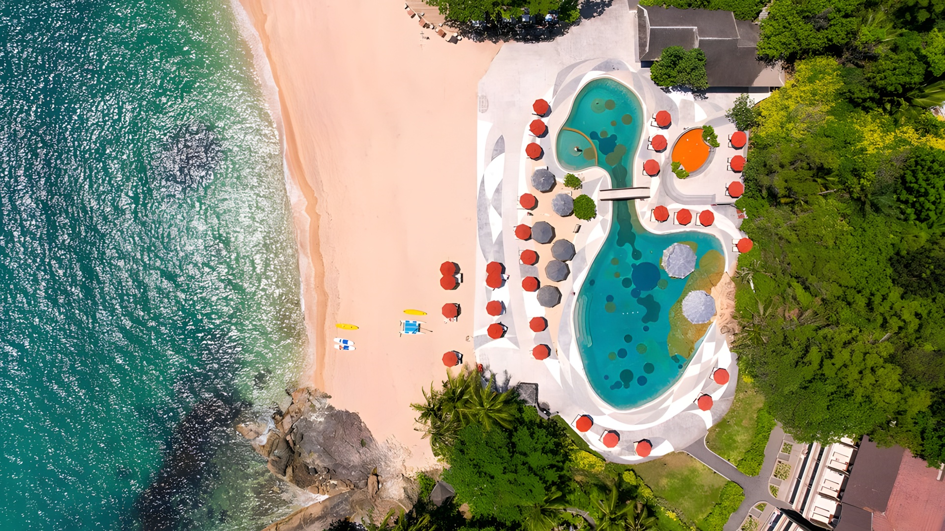 aerial view of Garrya Tongsai Bay Samui resort in Koh Samui, Thailand