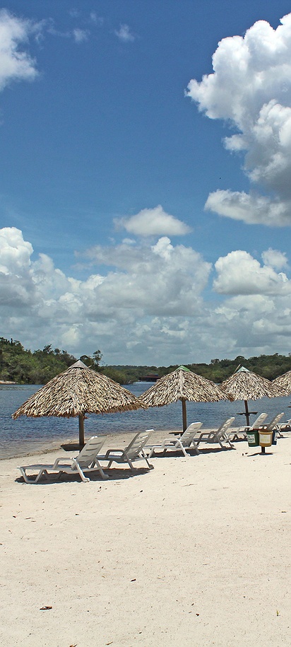 the private beach at the Amazon Ecopark Jungle Lodge, located near Manaus, Brazil