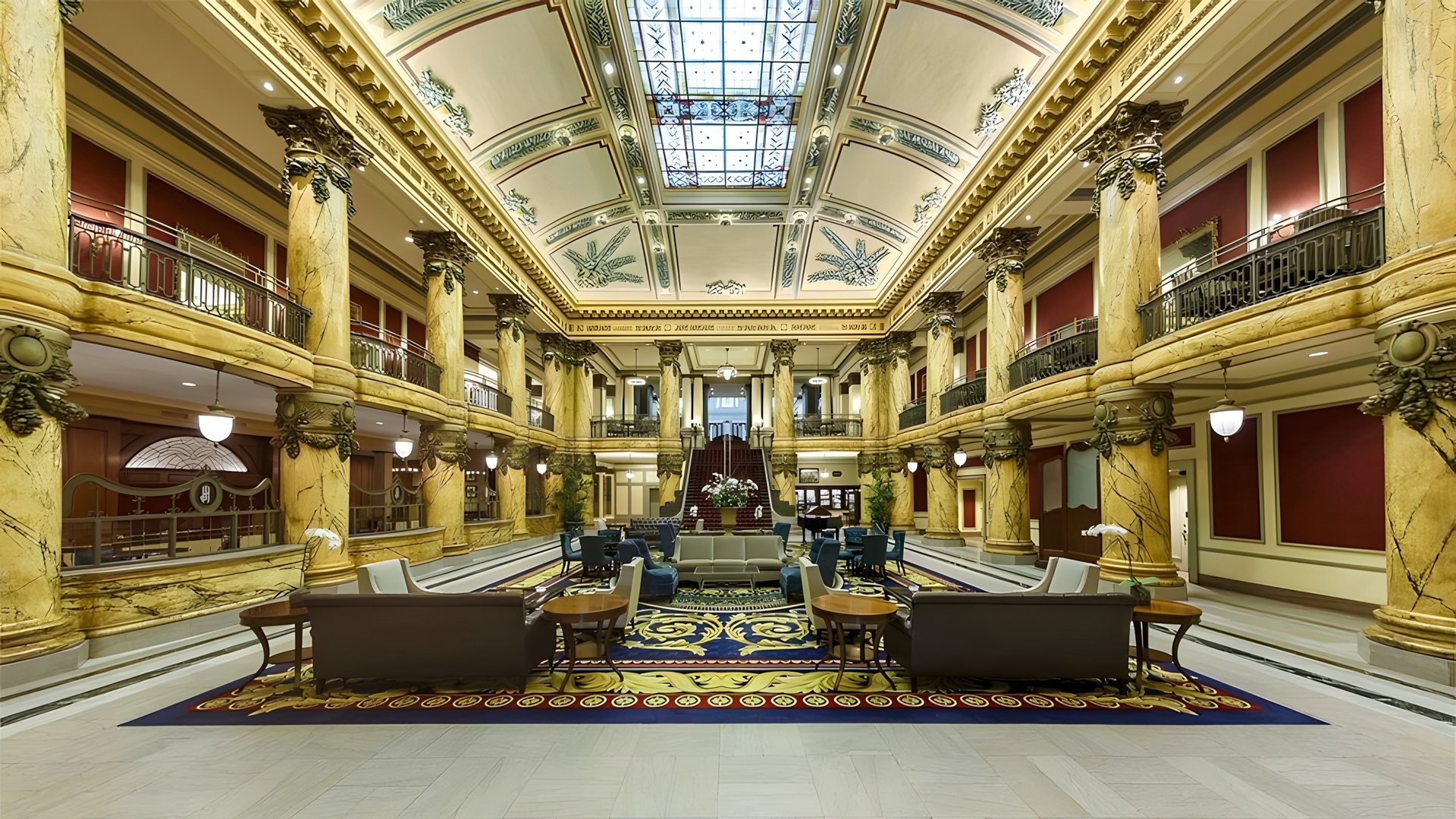 the lobby of The Jefferson Hotel in Richmond, Virginia