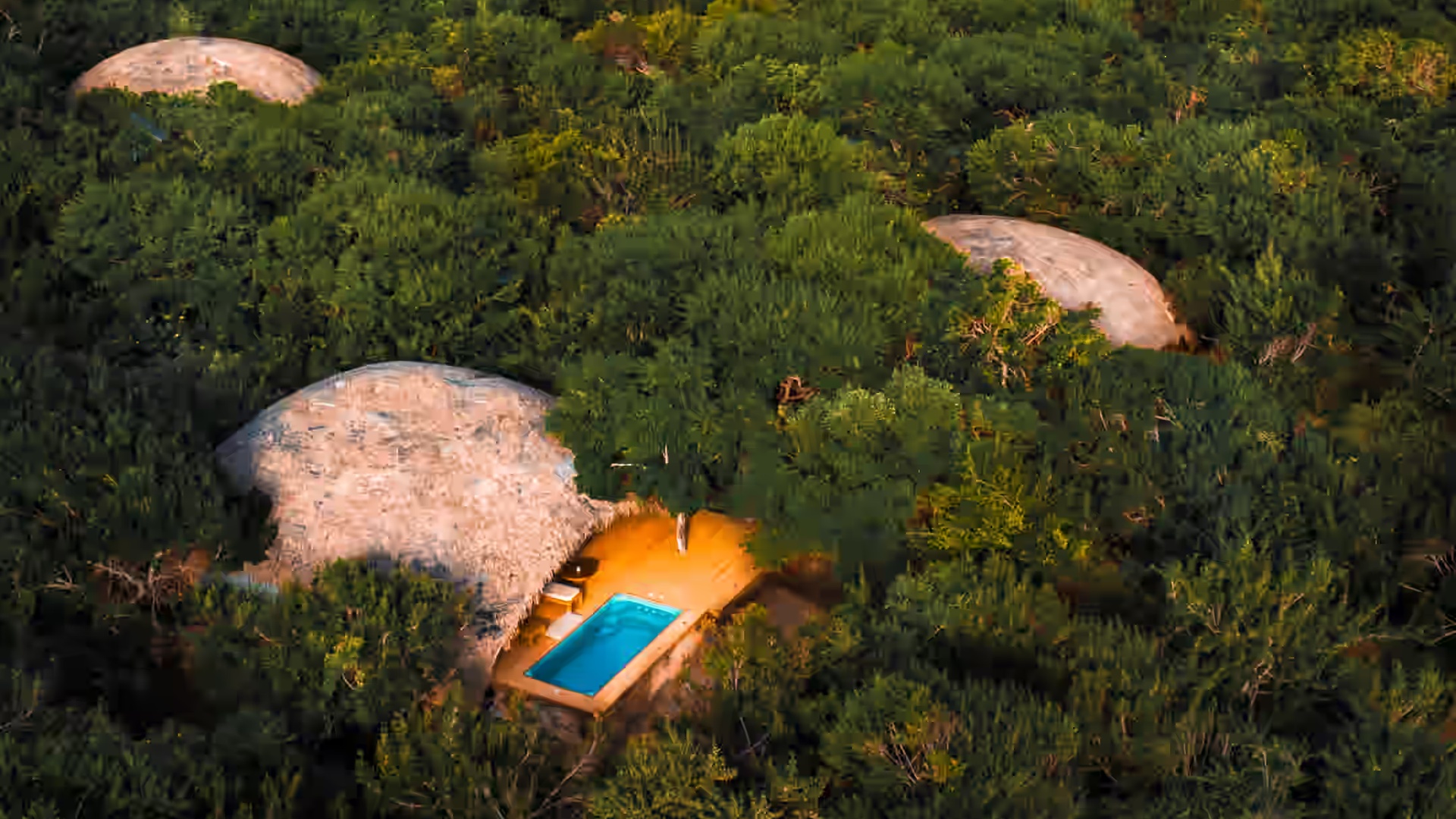 luxury cabin hideaway surrounded by dense jungle at the Uga Chena Huts resort in Yala, Sri Lanka