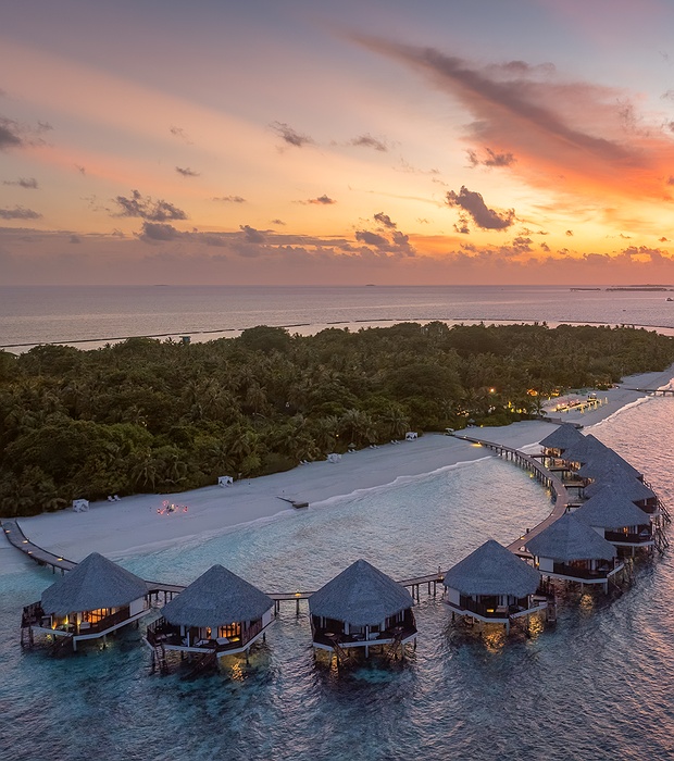 Adaaran select meedhupparu water villa aerial view