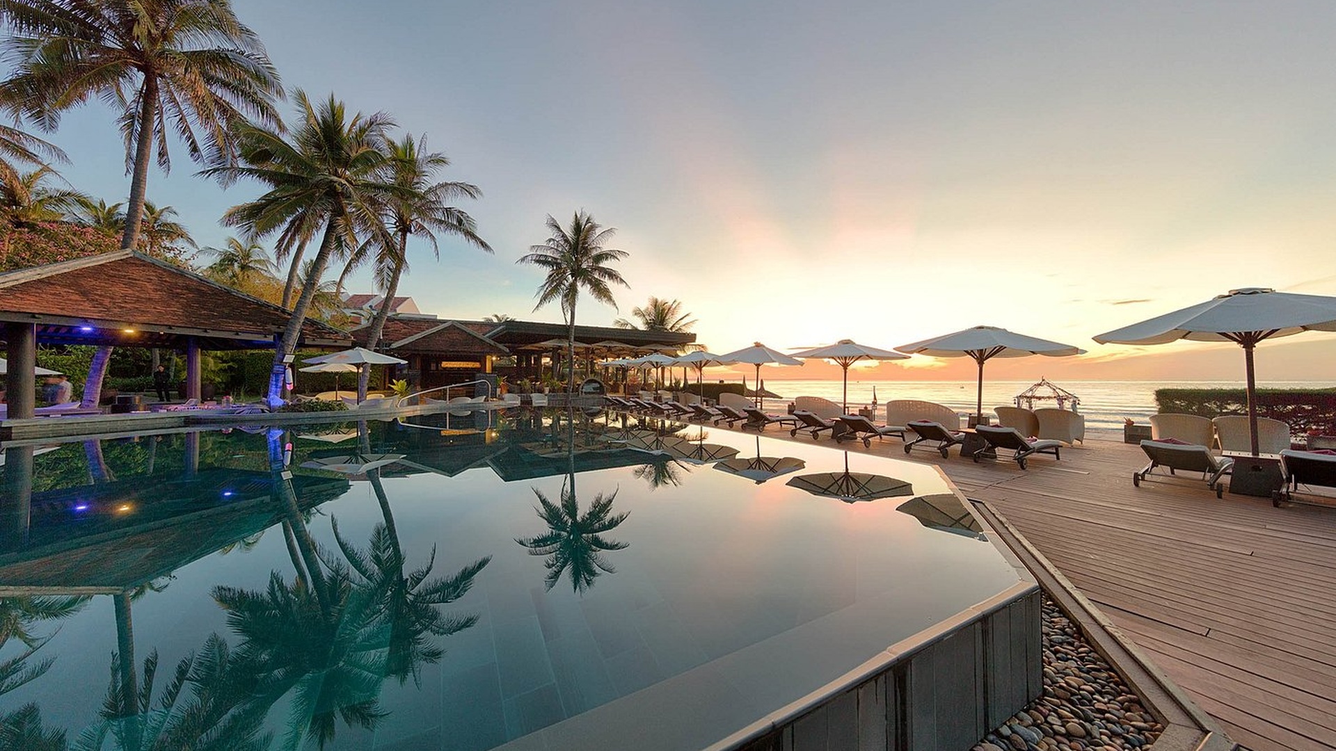 luxury resort swimming pool at Anantara Mui Ne Resort, Vietnam